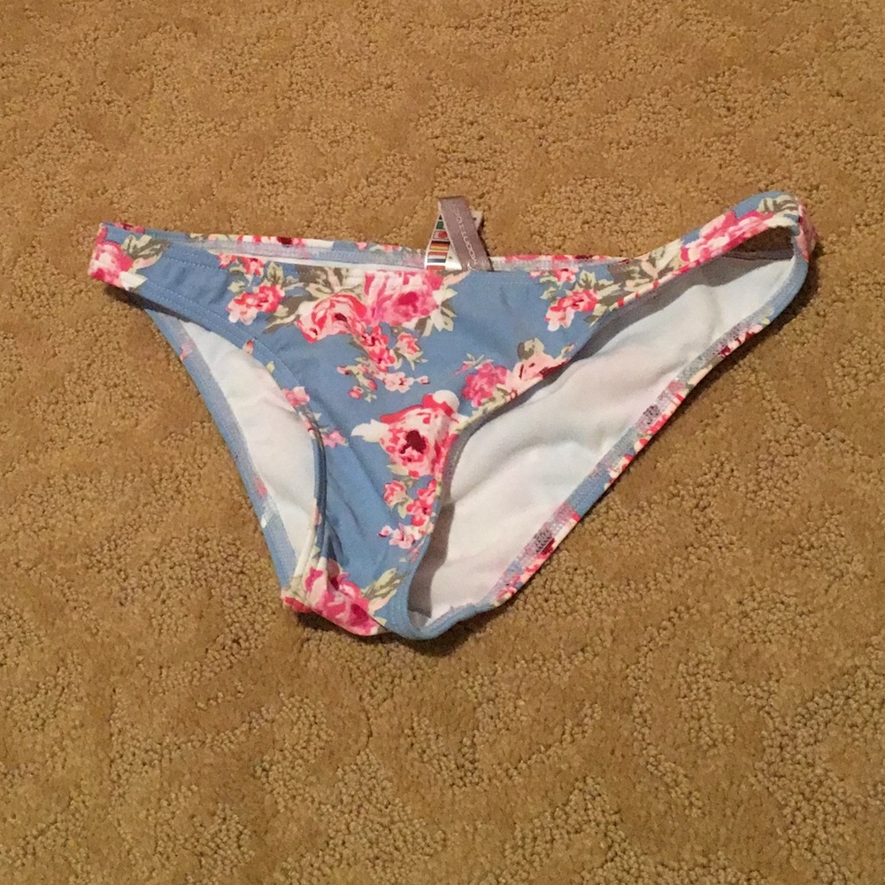 Floral blue bikini bottom